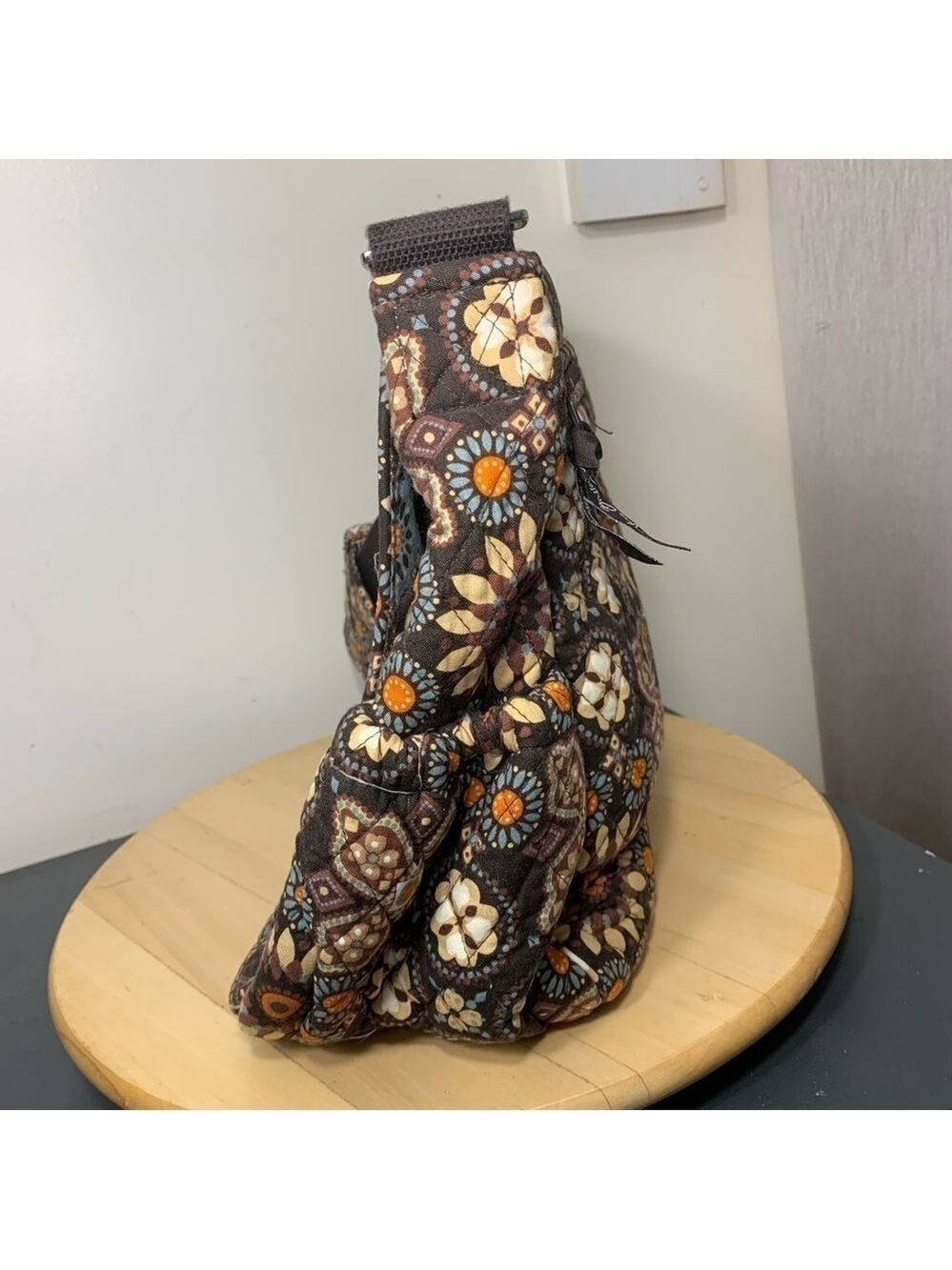 Vera Bradley Crossbody Baby Diaper Messenger Floral Travel Bag Brown Ajust Strap - Picture 4 of 13
